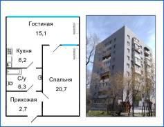 2-комнатная, улица Посьетская 11. Центр, частное лицо, 51 кв. м. Дизайн-проект