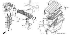 Патрубок воздухозаборника. Honda Saber, UA4, UA5 Honda Inspire, UA4, UA5 Двигатели: J25A, J32A
