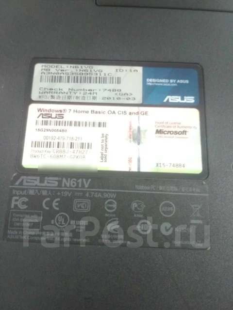 Asus N61Vg. ��� 3072 �� ����
