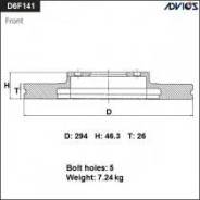 Диск тормозной. Mitsubishi: Lancer Evolution, RVR, Delica D:5, Delica, Lancer, ASX, Outlander, Galant Fortis Toyota Comfort Двигатели: 4B10, 4B11, 4B1...