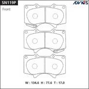 Колодка тормозная дисковая. Toyota: FJ Cruiser, Fortuner, Tacoma, Hilux Surf, Land Cruiser Prado, Sequoia, Tundra, 4Runner, Hilux Mitsubishi Pajero, V...
