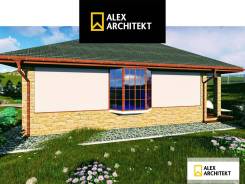 710 Z Georg AlexArchitekt Экономичный одноэтажный дом. 100-200 кв. м., 1 этаж, 4 комнаты, бетон
