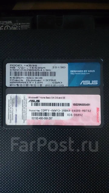 Asus K53SM-SX004R. 15.6", 2,2����, ��� 8 ��, ���� 1 000���, WiFi: 1, Bluetooth: 1, ����������� �� 2��. ����