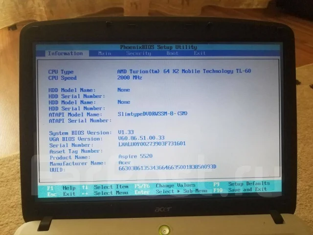 Acer Aspire 5520G. WiFi: 1 ����
