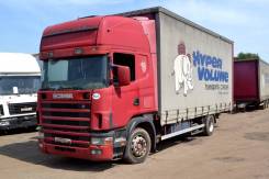 Scania R124. Шторный грузовик , 11 700 куб. см., 11 500 кг.