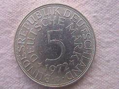 Германия 5 марок 1972 г . ФРГ, серебро.