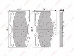 Колодка тормозная дисковая. Toyota: Land Cruiser, Tacoma, Hilux Surf, Land Cruiser Prado, 4Runner Двигатели: 1FZF, 1FZFE, 1HZ, 1KDFTV, 1KZT, 1KZTE, 1P...