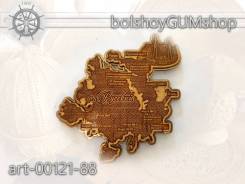 Сувенир магнит Владивосток, карта "Русский остров", береста; art-00121-88