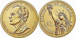 1 доллар 2016 (UNC) 37-й президент США Ричард M Никсон