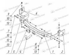 Фаркоп. Mitsubishi Pajero Sport, KH0, KS0W Двигатели: 4D56, 4N15, 6B31, 4M41
