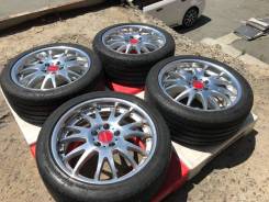 Хром Диски Enkei AME Shallen + Шины 225/45R18!. 8.0x18 5x114.30 ET45 ЦО 73,1 мм.