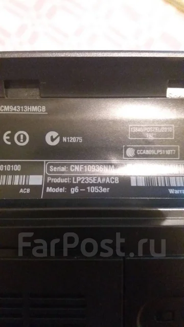 HP Pavilion g6-1053er. WiFi: 1, Bluetooth: 1, ����������� �� 4 200��. ����