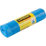 Мешки для мусора STAYER "Comfort" с завязками, особопрочные, голубые, 120л, 10шт