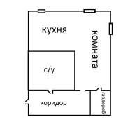 1-комнатная, улица Спортивная 9. Луговая, частное лицо, 33 кв. м. План квартиры