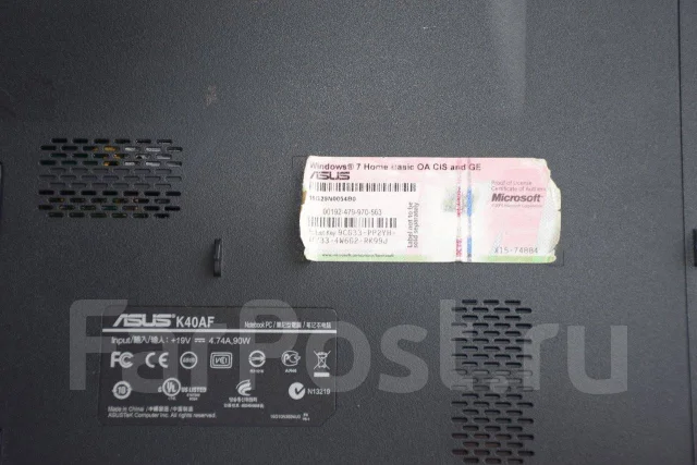 Asus K40AF. 14", 2,4����, ��� 4 ��, ���� 250���, WiFi: 1, ����������� �� 3��. ����
