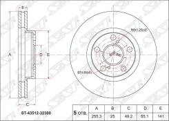 Диск тормозной. Toyota: Premio, Vista, Allion, Vista Ardeo, Opa Двигатели: 1NZFE, 1ZZFE, 1AZFSE. Под заказ