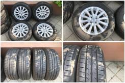 195/65R15 Bridgestone 90% лето - 2015 г. + toyota fielder R15, 4-100. 6.0x15" 4x100.00 ET45 ЦО 54,1 мм.