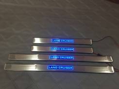 Накладка на порог. Toyota Land Cruiser, GRJ200, URJ200, UZJ200, UZJ200W, VDJ200. Под заказ