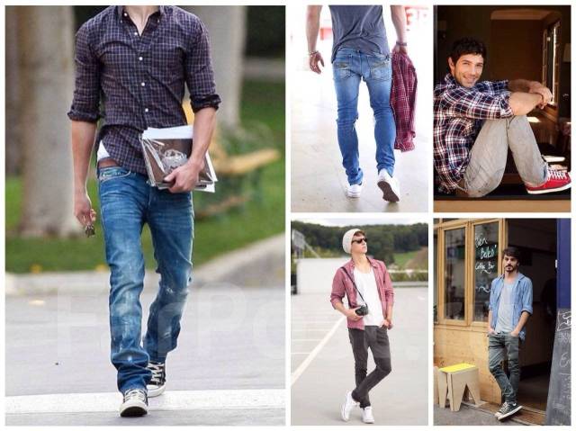 Мужские кеды в джинсах