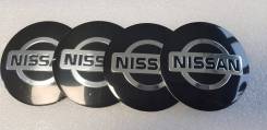 Наклейка на колпачки Nissan 65мм черная 4шт. Диаметр 4"", 4 шт