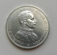 Пруссия (Германия) 5 марок 1914г Ag900 aUNC