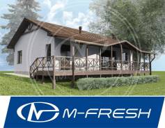 M-fresh Merlen (Готовый проект маленького дома с террасой для Вас! ). 100-200 кв. м., 1 этаж, 3 комнаты, бетон