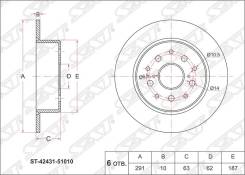 Диск тормозной зад TOYOTA Mark II JZX/GX11# 00-, Progres/Brevis JCG1# 98-, Altezza GXE1#/SXE10 00- ST-42431-51010