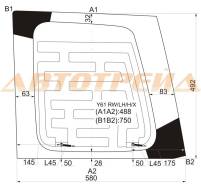 Стекло заднее (распашной двери) левое с обогревом NISSAN PATROL/SAFARI 97-10 3/5D XYG Y61 RW/LH/H/X