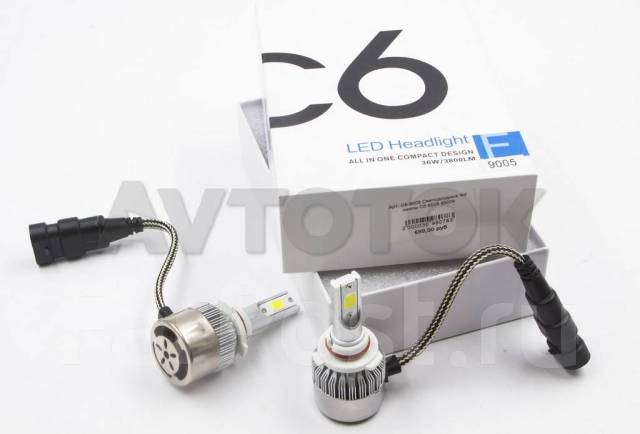 Led headlight h4 c6 с цоколями светодиодные