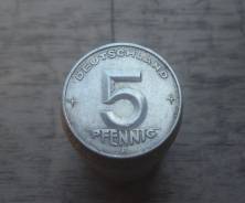 5 пфеннигов 1952 год Е, редкость
