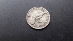 6 пенсов 1933 Новая Зеландия Георг 5 Серебро