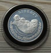 США 1 доллар 1991, гора Рашмор Серебро Пруф