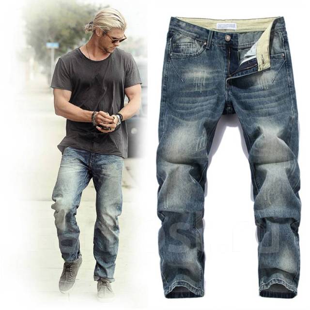 Модные мужские джинсы с рисунком - 47 фото