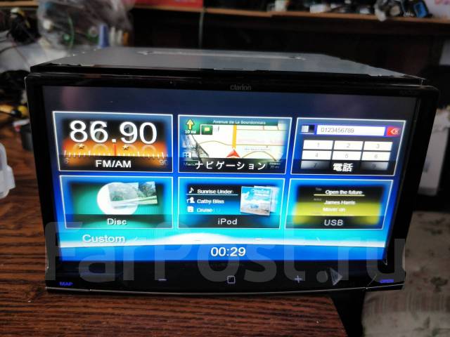 Магнитола clarion nx702 DVD USB MP3, 2 DIN — 178x100 мм, б/у, в наличии ...