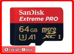 Карта памяти SanDisk Extreme PRO 64 GB - записи 90 Mb/s +картридер. 64 Гб