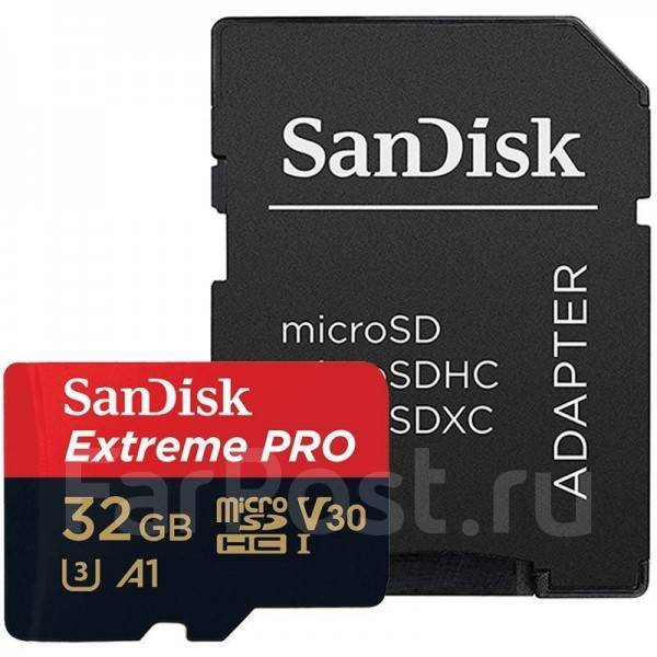 Карта памяти SanDisk Extreme PRO 32 GB - записи 90 Mb/s +картридер, 32 ...