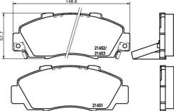 Колодка тормозная дисковая. Honda: Rafaga, Accord, Ascot, Inspire, Civic, Vigor, Shuttle, Accord Aerodeck, Prelude, HR-V, CR-V, Odyssey, Avancier, Leg...