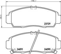 Колодка тормозная дисковая. Honda: Accord, Accord Tourer, Inspire, Stream, Civic, MDX, Crossroad, Elysion, Avancier, Odyssey, Legend, Saber, Edix, Tor...