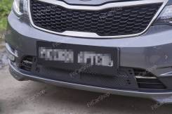 Защитная сетка решетки переднего бампера KIA Rio III 2015-2016 Киа Рио. Kia Rio, QB Двигатели: G4FA, G4FC