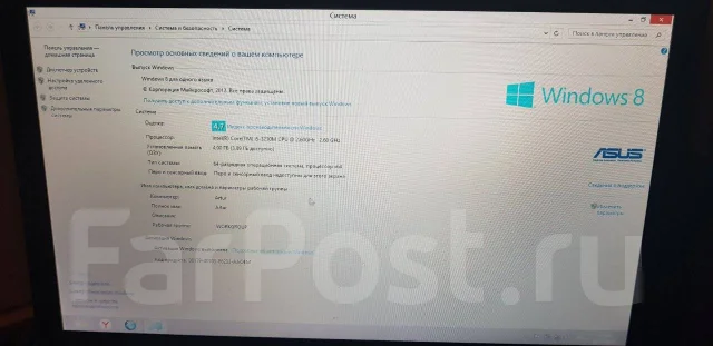 Asus X550V. 15.6", 2,6����, ��� 4 ��, ���� 500���, WiFi: 1, Bluetooth: 1, ����������� �� 1��. ����