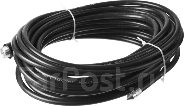 Шланг для прочистки труб для минимоек, ЗУБР 70414-375-15, 15м, новый, в ...