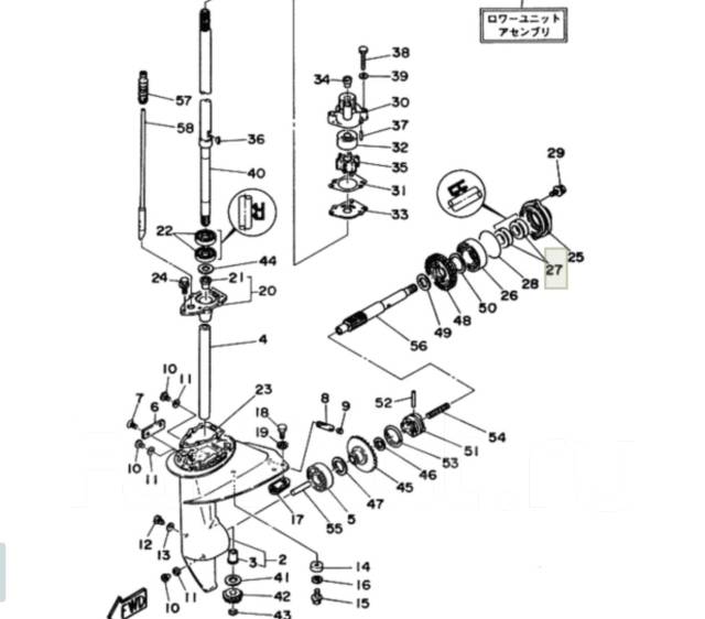 Yamaha 30 схема редуктора