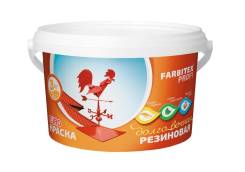 Краска акриловая резиновая белая 3кг Farbitex (без резкого запаха)