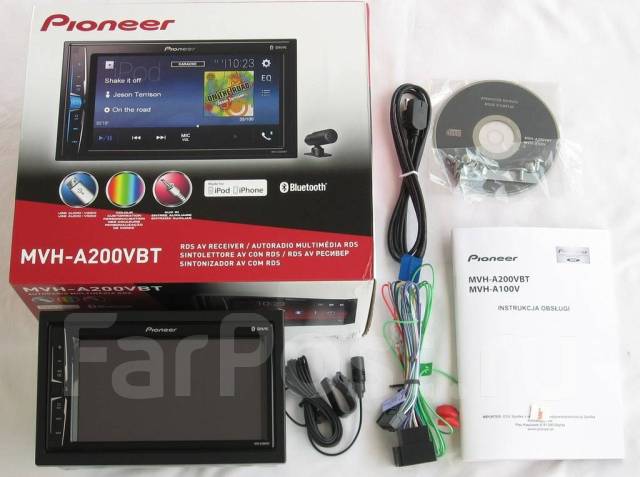Автомагнитола Pioneer MVH-A200VBT/USB/MP3/iPod про/Блютуз/2DIN, новый, под  заказ. Цена: 11 900₽ во Владивостоке