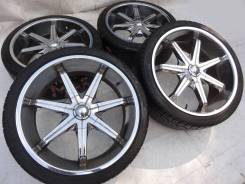 Хромированные Диски с летними шинами 265х35х22. 9.5x22" 5x114.30 ET20 ЦО 73,1 мм.