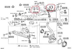 Сайлентблок рычага, тяги. Toyota Land Cruiser, FZJ100, HDJ100, HDJ100L, HDJ101, HDJ101K, UZJ100, UZJ100L, UZJ100W Lexus LX470, UZJ100 Двигатели: 1FZFE...