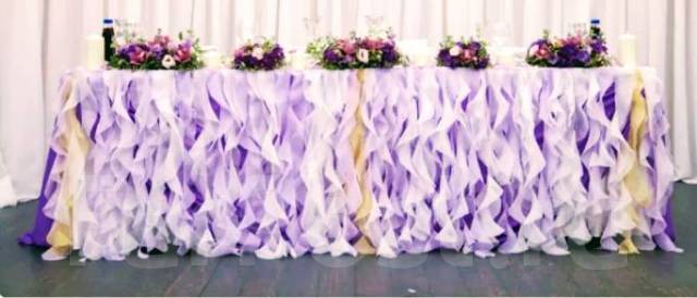 Скатерти-юбки фуршетные: wedding table skirt