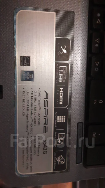 Acer Aspire 5542G. 15.6", 2,2����, ��� 4 ��, ���� 320���, WiFi: 1, ����������� �� 3��. ����