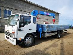 JAC N120. КМУ Tadano FX304 на новом аналог КАМАз 5308, 3 800 куб. см., 7 000 кг.