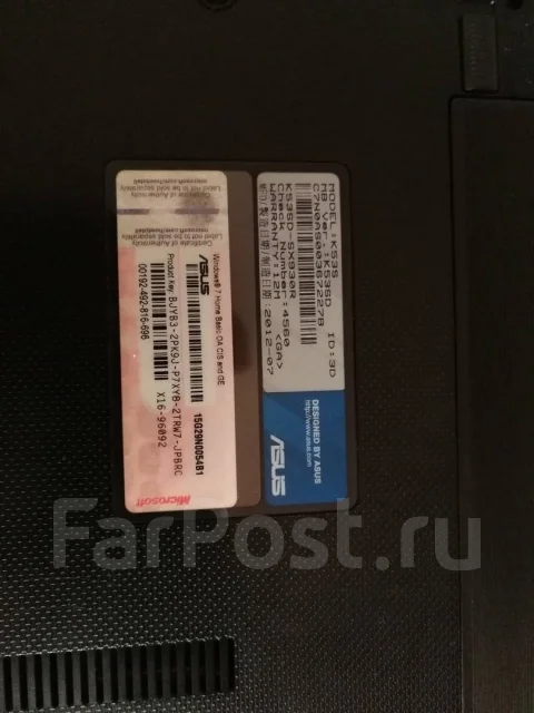 Asus K53S. 15.6", 2,3����, ���� 320���, WiFi: 1, ����������� �� 4��. ����